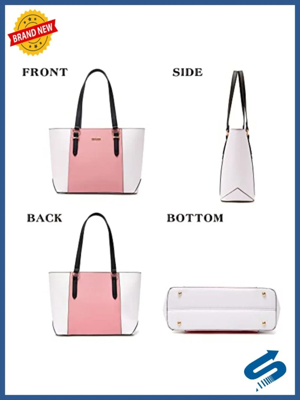 Vegan Leather Satchel Tote Set with Matching Wallet 3pcs